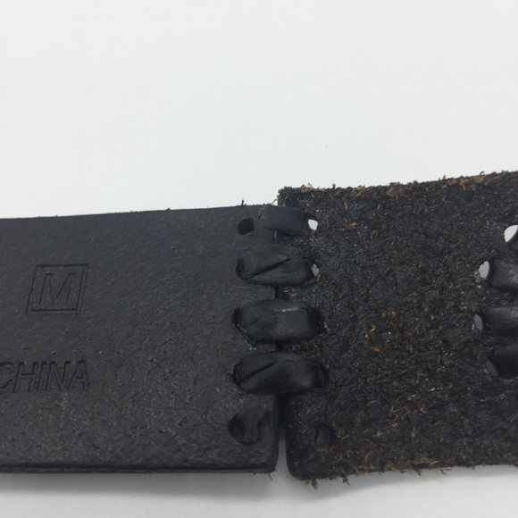 BOHO LUXE EMBELLISHED LEATHER BELT || Black || Med - Picture 6 of 6